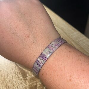 ❤️‍🔥BOGO FREE Handmade Copper Plated Resin Purple Pastel Bangle Cuff Bracelet